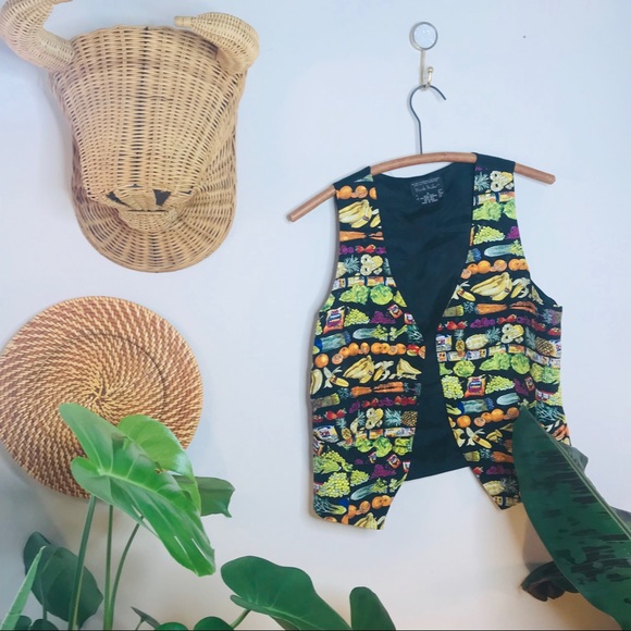 Vintage Jackets & Blazers - Vintage Retro 90’s Funky Dole Fruit Vest